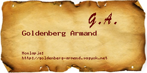 Goldenberg Armand névjegykártya